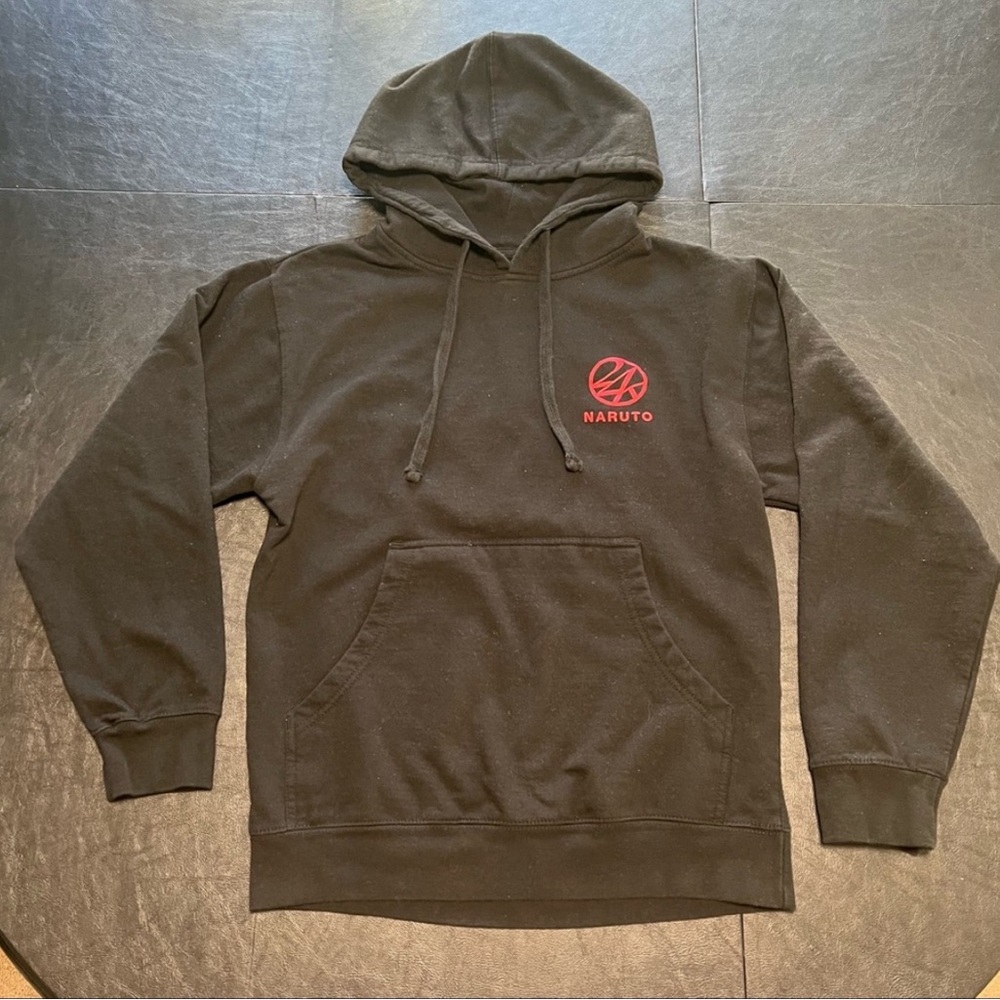 24 Karats x Naruto Collab Men’s Black Japanese Anime Manga Hoodie Pullover SMALL